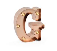 LEGAMI - Mini décoration Lumineuse, Crochet arrière Mural, Bouton on/Off, 3 Piles déjà incluses, lumière Blanc Chaud, Lettre G