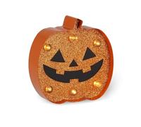 LEGAMI - Mini lampe décorative, 10x9,5 cm, crochet arrière pour la suspension, bouton ON/OFF, 3 piles LR44 incluses, pour l'intérieur uniquement, Thème Pumpkin, 10x9,5 cm