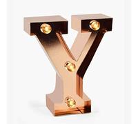 Legami - Mini Lettre décorative Lumineuse, Crochet arrière pour accrocher la Lettre au Mur, Bouton Marche/arrêt, 3 Piles déjà incluses, lumière Couleur Blanche Chaude, Y