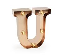 Legami - Mini Lettre décorative Lumineuse, Crochet arrière pour accrocher la Lettre au Mur, Bouton on/Off, 3 Piles déjà incluses, lumière Blanche Chaude, U