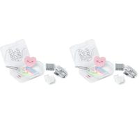 Legami - Mini Lot de Papeterie, 6 Accessoires en Format Mini : Ciseaux, Caoutchouc, marquage, Ruban adhésif avec Distributeur, agrafeuse et Points métalliques, 7 x 10,5 cm, boîte Pratique à (Lot de 2)