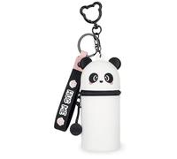 Legami - Mini porte-monnaie porte-clés Kawaii Panda - Silicone, mousqueton et spirale - 5x12x5