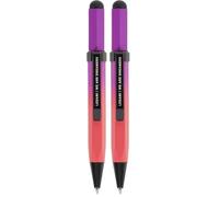 Legami - Mini Stylo Tactile, 0,8 diamètre x Hauteur 9,6 cm, Stylo à Bille, Encre Noire, diamètre de Pointe 1,0 mm, Stylo avec Gomme pour Taper sur Chaque Appareil Tactile (Lot de 2)