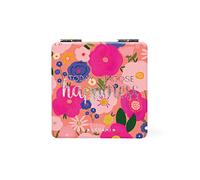 Legami - Miroir de Sac à Main, avec Miroir Grossissant, sans Distorsion, Idéal pour Le Sac à Main et Le Voyage, 6x6 cm, Thème Fleurs, Unique