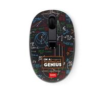 LEGAMI - Mouse Wireless avec Récepteur USB Ultra Compact, Thème Genius, 3 Options de Vitesse, Matériau ABS, Connexion Wireless Jusqu’à 10 m