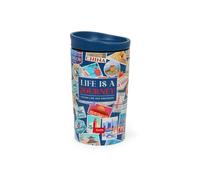 Legami - Mug isotherme Hot&Cold Vacuum Tumbler, Travel Stickers, fermeture hermétique, en acier inoxydable, contenance 275 ml, pour tous types de boissons