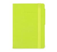 Legami - My Notebook, Cahier ligné 6 mm, Chartreuse, Small, Papier certifié FSC, 192 pages, Couverture souple, Fermeture élastique, 9.5 x 13.5 cm