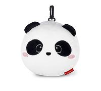 Legami - Coussin de voyage avec masque de nuit, fermeture à glissière, peu encombrant, crochet pour un transport confortable, 16 x 16 cm, thème Panda, panda, Unica