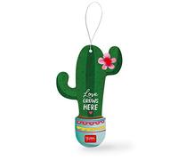 Legami - Parfum pour voiture, SOS Car Sweet Car, 6,6 x 11 cm, thème Cactus, parfum sur la plage, carton moulé à suspendre au rétroviseur, fabriqué en Italie