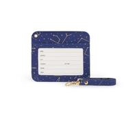 Legami - Porte-badge avec fermeture à mousqueton, porte-cartes avec fermeture clip de sécurité, 1 fenêtre transparente, poches pour cartes en cuir PU, dimensions 10,4 x 9 cm, thème étoiles