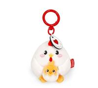 LEGAMI - Porte-clés Super Soft! Thème Hen, Porte-clés en Peluche, Pendentif avec Message gravé et Mousqueton en Zinc, 7x11 cm