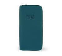 Legami - Porte-Documents de Voyage Bleu pétrole, Organisateur de Voyage Porte Passeport Carte d'identité, Blocage RFID, 4 Grandes Poches, 7 Petites Poches, Fermeture éclair, 11 x 24 x 3 cm, Bleu, L,