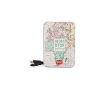 Legami - Power Bank, Supercharge, Thème Travel, 2 Ports Type-C et 1 USB, Charge jusqu'à 2 Appareils Simultanément, Câble de Chargement Type-C Inclus, Capacité 5000 mAh