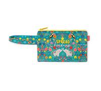 LEGAMI Raccords, Pochette Pratique, Fermeture éclair, Sangle en Tissu, 21,5 x 14 cm, extérieur : Coton, matériau intérieur : Polyester, Motif éléphant Mixte, 21,5 cm x H 14 cm