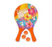 Legami - Raquettes de Plage, 2 Raquettes et 3 balles, Beach Rackets, Manche Ergonomique, Sac Inclus, pour Adultes et Enfants, 23 x 38 cm