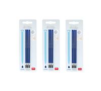 Legami - Recharge pour stylo gel effaçable lot de 9, hauteur 13 cm, encre thermosensible, bleu, pointe 0,7 mm (lot de 3 bleu)