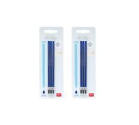 Legami Recharge stylo effaçable, encre bleue, 3 pièces, 13 cm, lot de 2 paquets