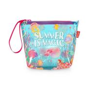 LEGAMI - Sac de plage pour femmes, pochette avec fermeture éclair et boucle latérale, pour maillot de bain et accessoires de plage, de plage, idéal pour les filles et les femmes, 20 x 16 cm