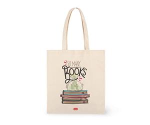 Legami - Sac en coton, poche intérieure, avec soufflet, longue poignée, écologique, 38,5x42 cm, thème Booklover, Booklover, Taglia unica, Utilitaire