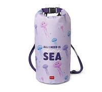 Legami - Sac imperméable Capacité 10 L, 30 x 55 cm, Tema Jellyfish, 2 Courroies Amovibles et réglables inclues, Fermeture hermétique, Adapté pour Rafting, Canoa, pédale, Plage, léger, Compact