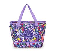 LEGAMI - Sac Isotherme Porte-Repas, Thème Flowers, Sac Repas Isolé, Grande Capacité 10,8 Litres, Bandoulière Réglable, Sac à Épaule, 33 x 22 x 15 cm