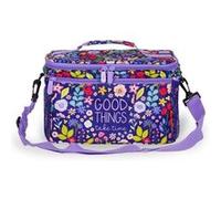 LEGAMI - Sac Isotherme Porte-Repas, Thème Flowers, Sac Repas Isolé, Grande Capacité 7,7 Litres, Bandoulière Réglable, 28 x 17 x 15 cm