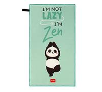 Legami - Serviette de Fitness, de Gym, en Microfibre avec Poche zippée, élastique, compacte, à séchage Rapide, Ultra absorbante, Ultra légère, Sport, 45 x 80 cm, Motif Panda
