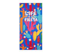 Legami - Serviette de Plage en Microfibre, Anti-Sable, séchage Rapide, Ultra absorbante, Serviette de Plage compacte, Serviette de Plage, 85 x 180 cm, Cactus, Bleu
