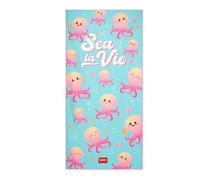 LEGAMI - Serviette de Plage légère, Serviette de Plage en Microfibre, Serviette de Plage compacte, résistante au Sable, séchage Rapide, Ultra-absorbante, Peu encombrante, 85 x 180 cm, Octopus