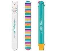 Legami - Lot de 3 limes à ongles, thème Llama, clous avant les males, 3 limes adaptées pour raccourcir, citron et modeler tous les types d'ongles, pour une manucure précise, 2 x 18 cm