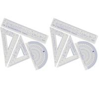Legami - Set de géométrie, Set avec règle de 15 cm, équerre de 60° de 10 cm, goniomètre de 180° pour l'école, mallette incluse, matériau flexible, thème Genius (Lot de 2)