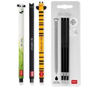 LEGAMI - Set of 3 Erasable Gel Pens + 3 Black Refills, with Thermosensitive Eras