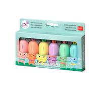 Legami Set of 6 Mini Highlighters - Carrate Team, Carrot-Shaped Highlighters, Wa