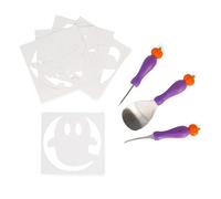 Legami - Set pour Sculpter Une Citrouille d'halloween, 8 pièces, Outils de Sculpture Créative, Outils DIY, Kit pour Vider Les Citrouilles, Couteau, Cuillère, Poinçon, 5 Pochoirs Inclus