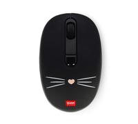 Legami - Souris sans Fil avec récepteur USB Ultra Compact, Kitty, 3 Options de Vitesse, matériau ABS, Connexion sans Fil jusqu'à 10 m