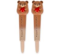 LEGAMI - Squeezies Stylo Gel Anti-Stress, Thème Teddy Bear, Papeterie, Détendez-Vous Et Concentrez-Vous, Stylo Anti-Stress, Super Doux, Encre Noir, Pointe de 0.5 mm de Diamètre (Lot de 2)