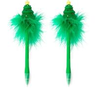 LEGAMI - Stylo à bille avec arbre de Noël lumineux, Writing Is Magic, Encre bleue, Stylo d'écriture à Led pour enfants et adultes, pointe 0,7 mm, thème Xmas Tree (Lot de 2)