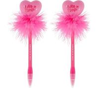 LEGAMI - Stylo à bille avec cœur lumineux, Writing Is Magic, Encre rose, Stylo d'écriture à lumière pour enfants et adultes, pointe 0,7 mm, thème Heart (Lot de 2)