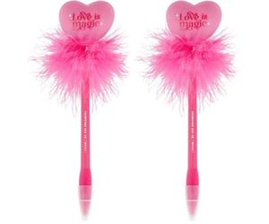 LEGAMI - Stylo à bille avec cœur lumineux, Writing Is Magic, Encre rose, Stylo d'écriture à lumière pour enfants et adultes, pointe 0,7 mm, thème Heart (Lot de 2)