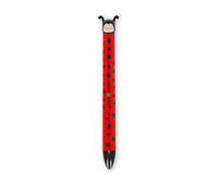 Legami – Stylo bicolore Ladybug – encre noire et rouge, Click&Clack, pointe 1 mm