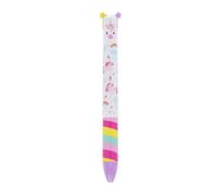Legami - Stylo Click&Clack bicolore, thème Unicorn, encre violette et rose, stylo Click&Clack, idéal pour l'école, le bureau et la maison, bicolore, pointe de 1 mm de diamètre