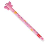 LEGAMI Stylo effaçable Papillon pointe moyenne 0,7mm encre gel rose