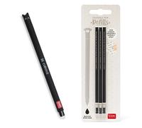 Legami - Stylo gel effaçable, Pointe bille pour enlever l'encre sans consommer la feuille, Encre thermosensible noire, diamètre de la pointe 0,7 mm, Thème Cats