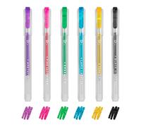 Legami Stylo à bille Set de 6 mini stylos gel pailletés Multicolore G