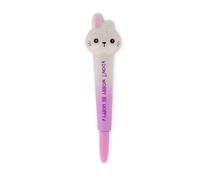 Legami Stylo roller Squishy Lapin Squeezies - gel anti-stress encre noire, pointe 1 mm, multicolore