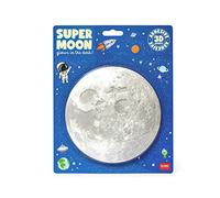 Legami - Super Moon, lune phosphorescente adhésive, Ø 15 cm, en PVC, se recharge pendant la journée avec la lumière et la relaxation de nuit, appliquer sur une surface lisse et propre