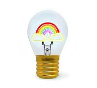 LEGAMI - Lampe de table en forme d'ampoule, rechargeable avec câble USB, sans fil, imitation ampoule, thème Rainbow, 6,8 x 10,3 cm