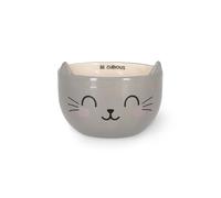 Legami - Tasse à céréales en grès Good Morning ! Thème Kitty, Tasse à déjeuner, Passe au micro-ondes, Passe au lave-vaisselle, Capacité jusqu'à 400 ml, 12 x 9 cm, Gris