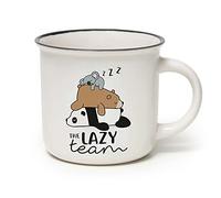 Legami Tasse Cup-puccino – The Lazy Team, Porcelaine New Bone China, 350 ml, Multicouleur