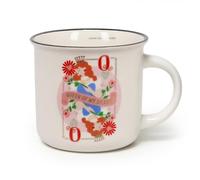 LEGAMI - Tasse Cuppuccino en porcelaine New Bone China, tasse de petit déjeuner, tasse à café Thé lavable au lave-vaisselle, thème Queen, diamètre 10 cm, capacité 350 ml